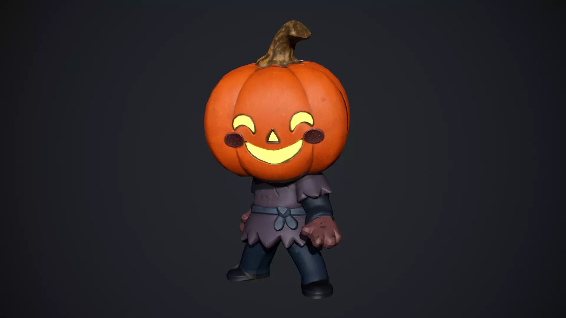 Cute Scarecrow Low Poly Low-poly 3D model_8