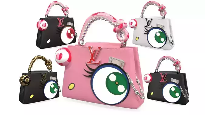 Louis Vuitton x Takashi Murakami Artycapucine Capucine Eye Bag Low-poly 3D model