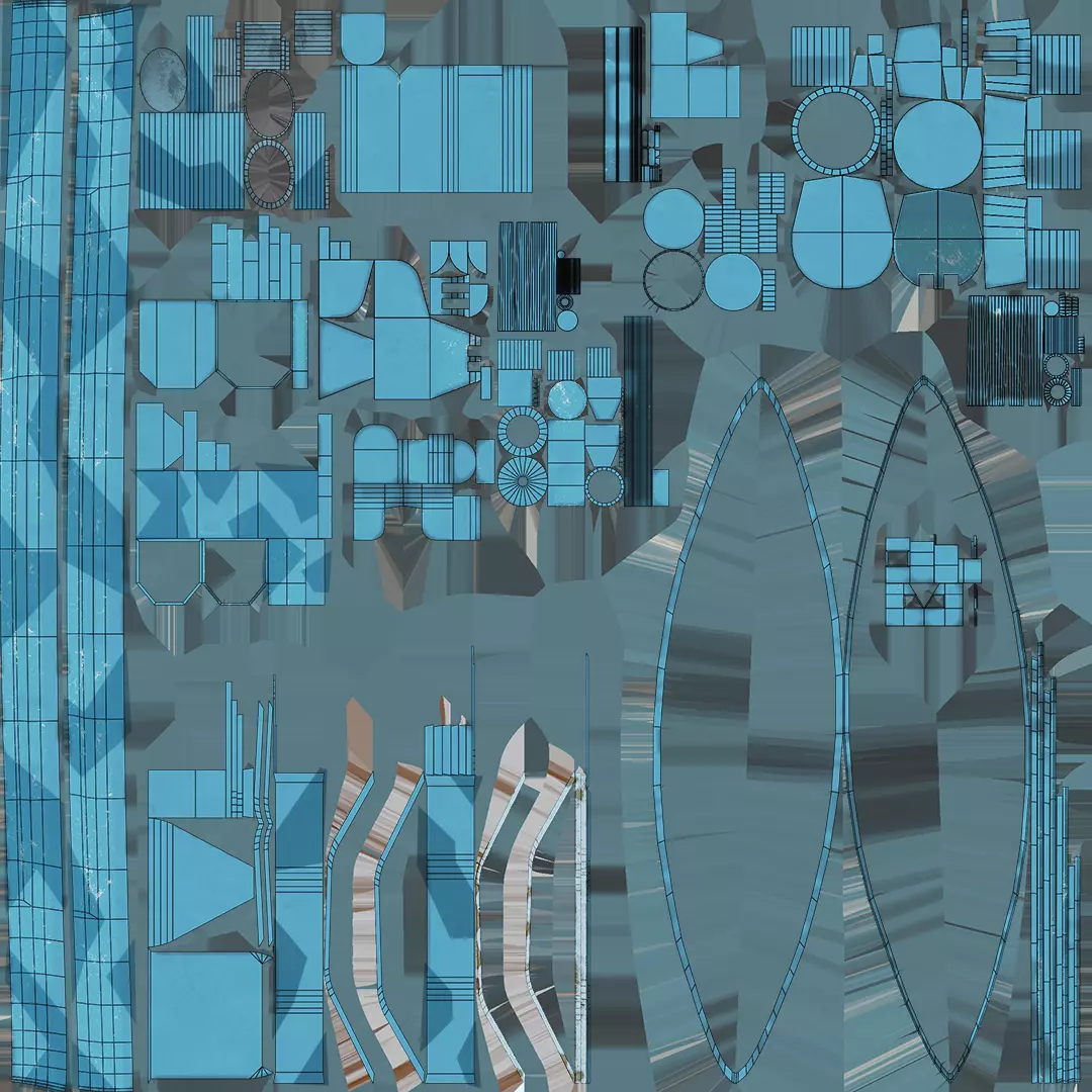 Cartoon British Battleship Low-poly 3D model_7