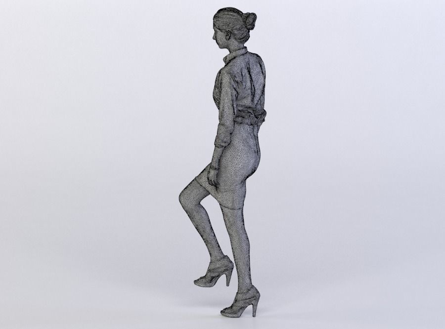 Belle 0321 Woman walking upstairs 3D model_5