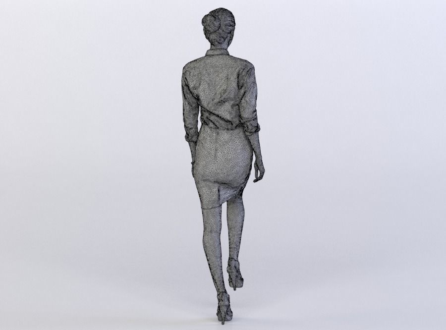 Belle 0321 Woman walking upstairs 3D model_6