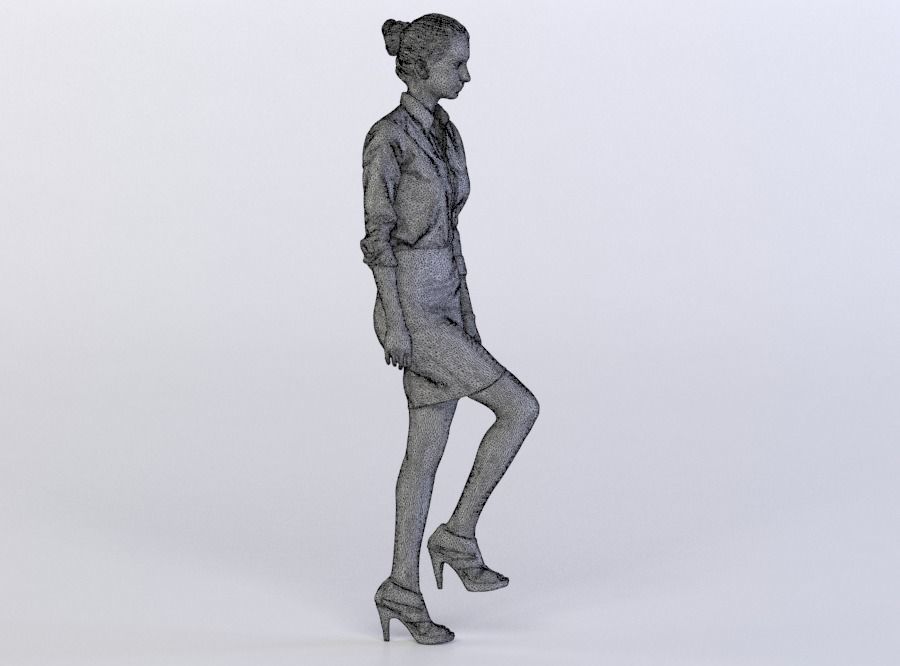 Belle 0321 Woman walking upstairs 3D model_7