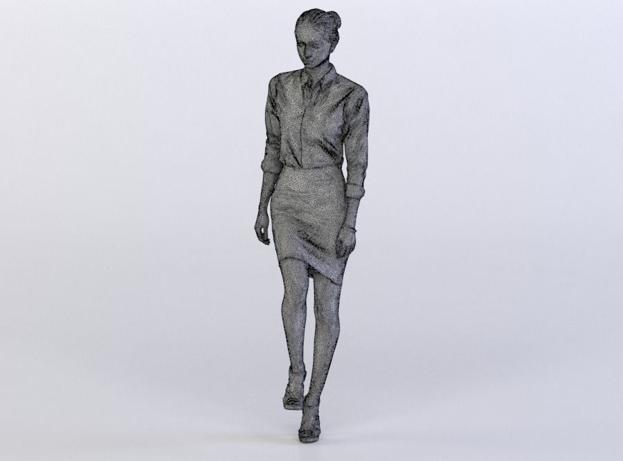 Belle 0321 Woman walking upstairs 3D model_4