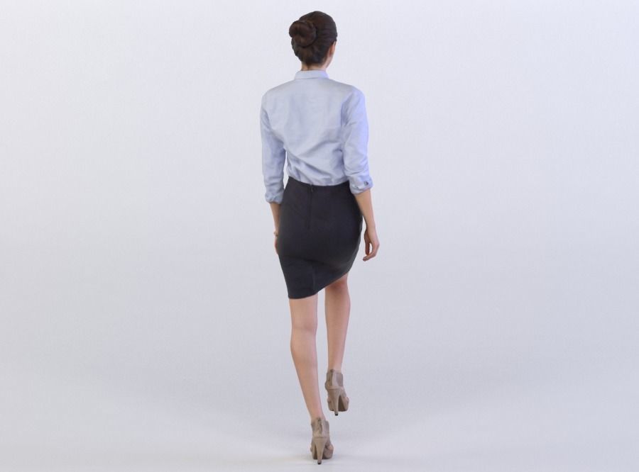 Belle 0321 Woman walking upstairs 3D model_2
