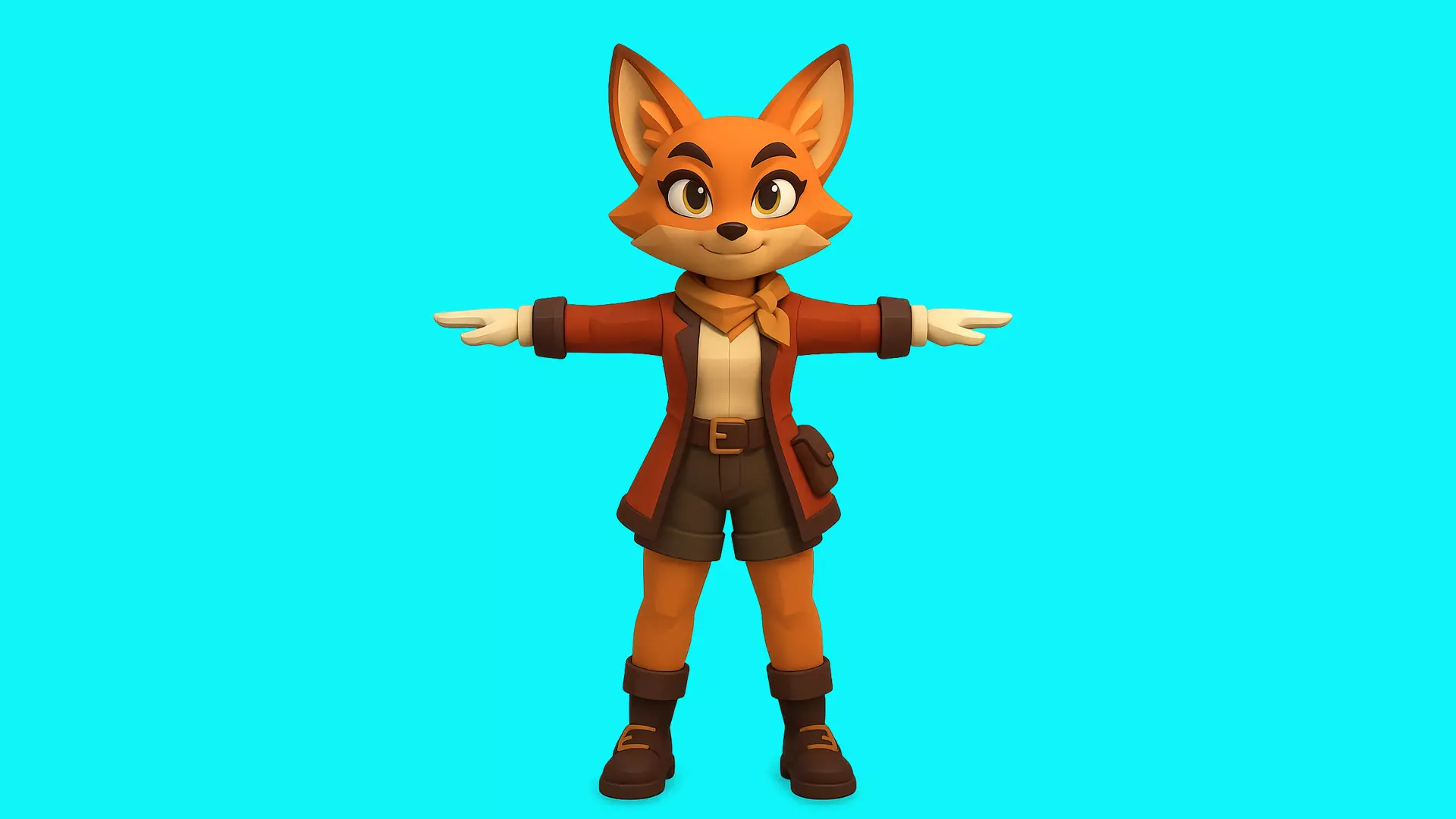 Fox Explorer 3D Character Low-poly 3D model_0