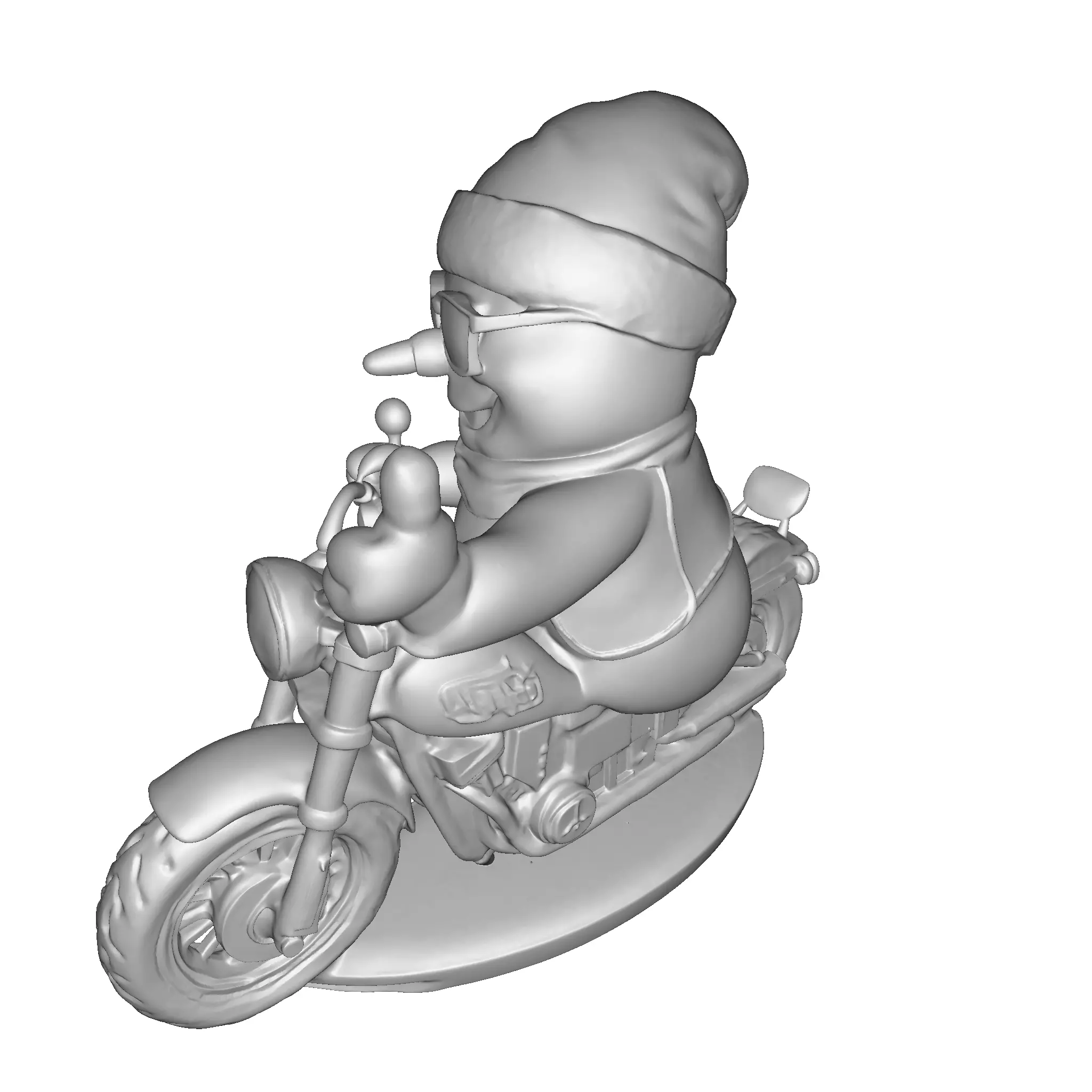 Stylized Snowman Biker 3D Printable Figurine 3D print model_25