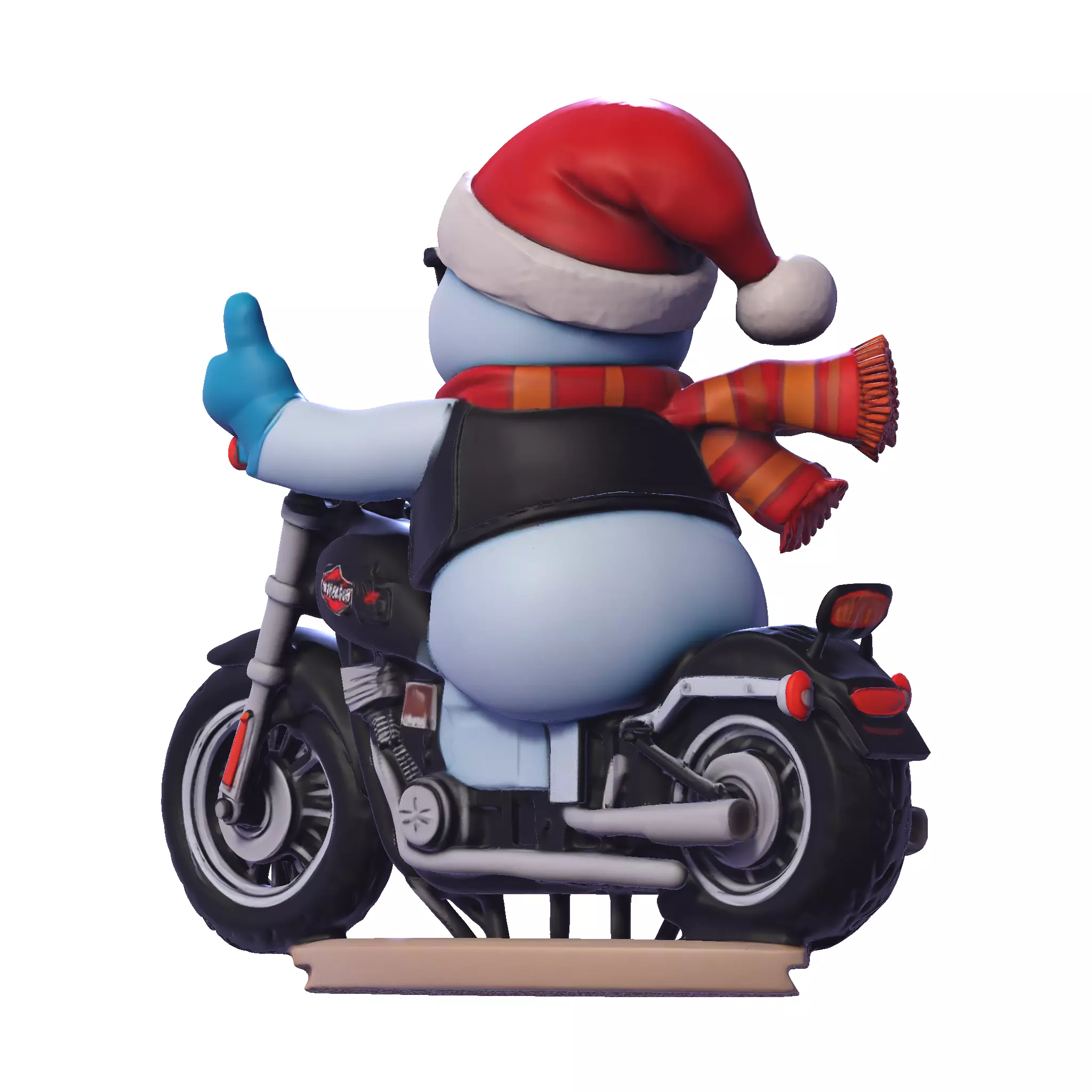 Stylized Snowman Biker 3D Printable Figurine 3D print model_19