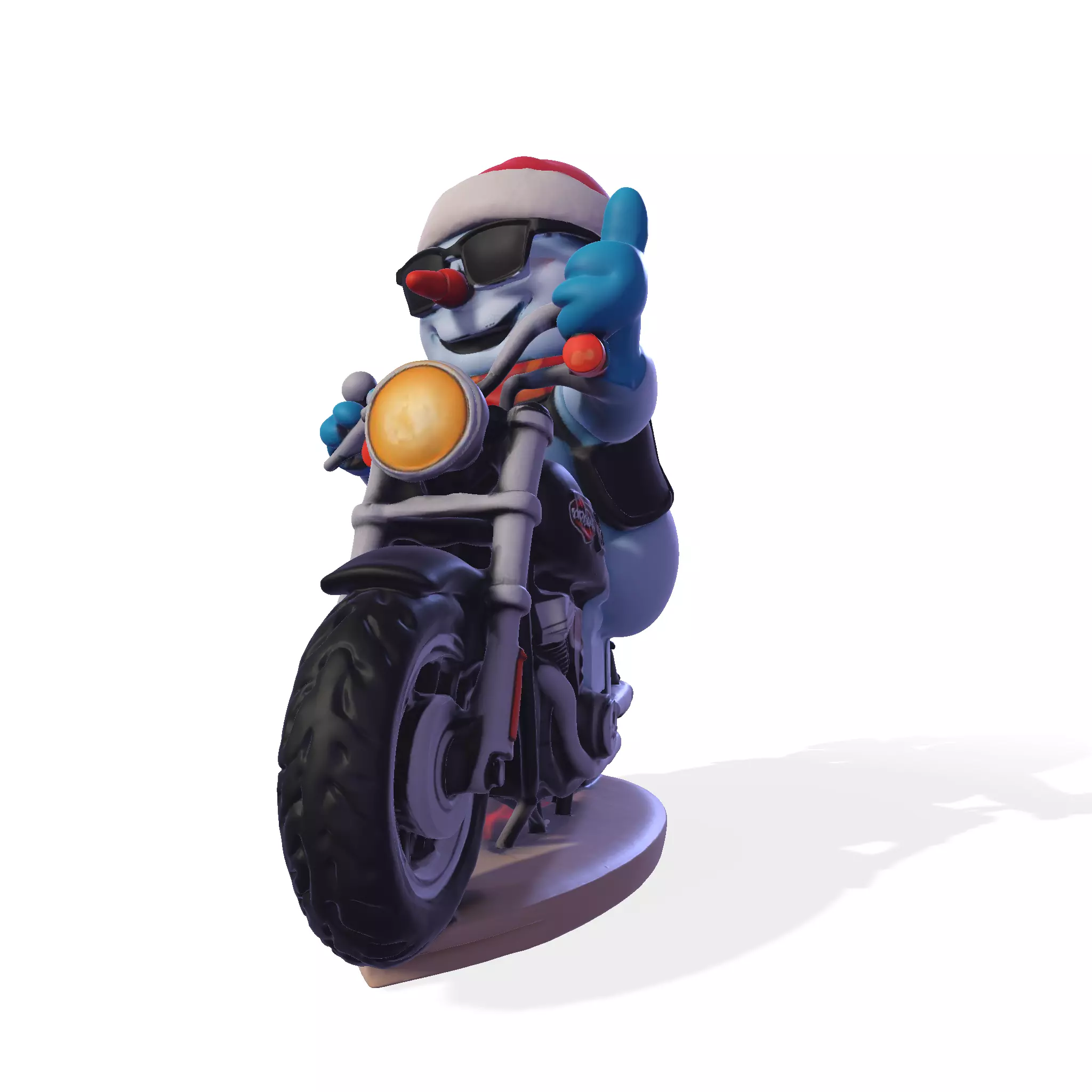 Stylized Snowman Biker 3D Printable Figurine 3D print model_2