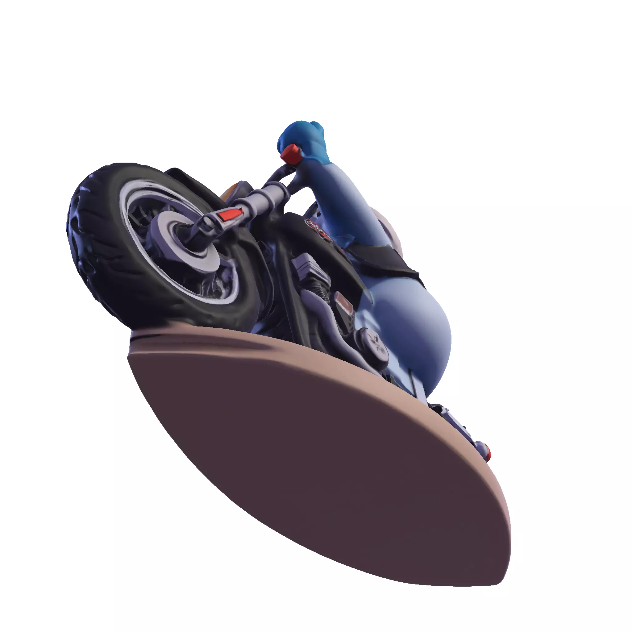 Stylized Snowman Biker 3D Printable Figurine 3D print model_16