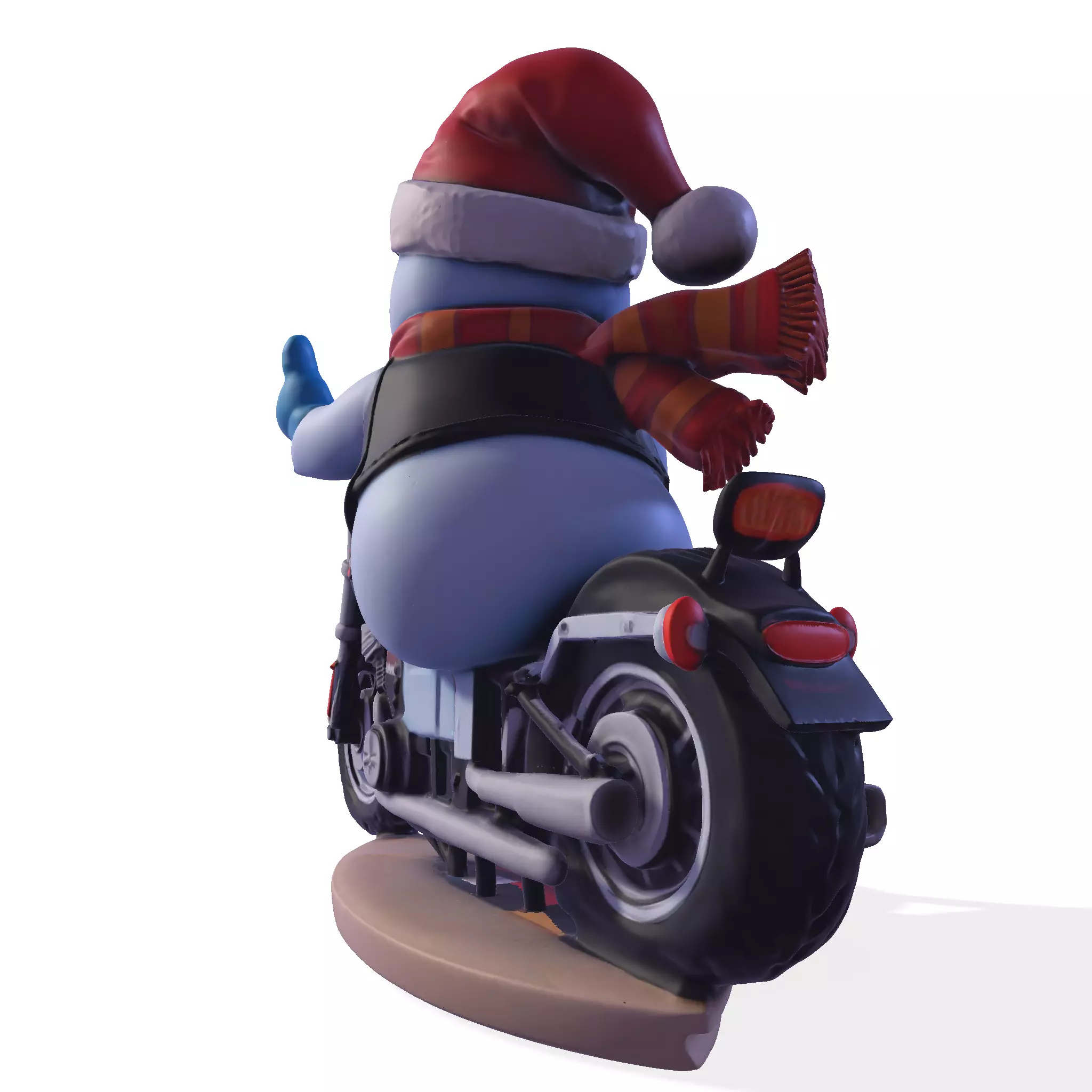 Stylized Snowman Biker 3D Printable Figurine 3D print model_7