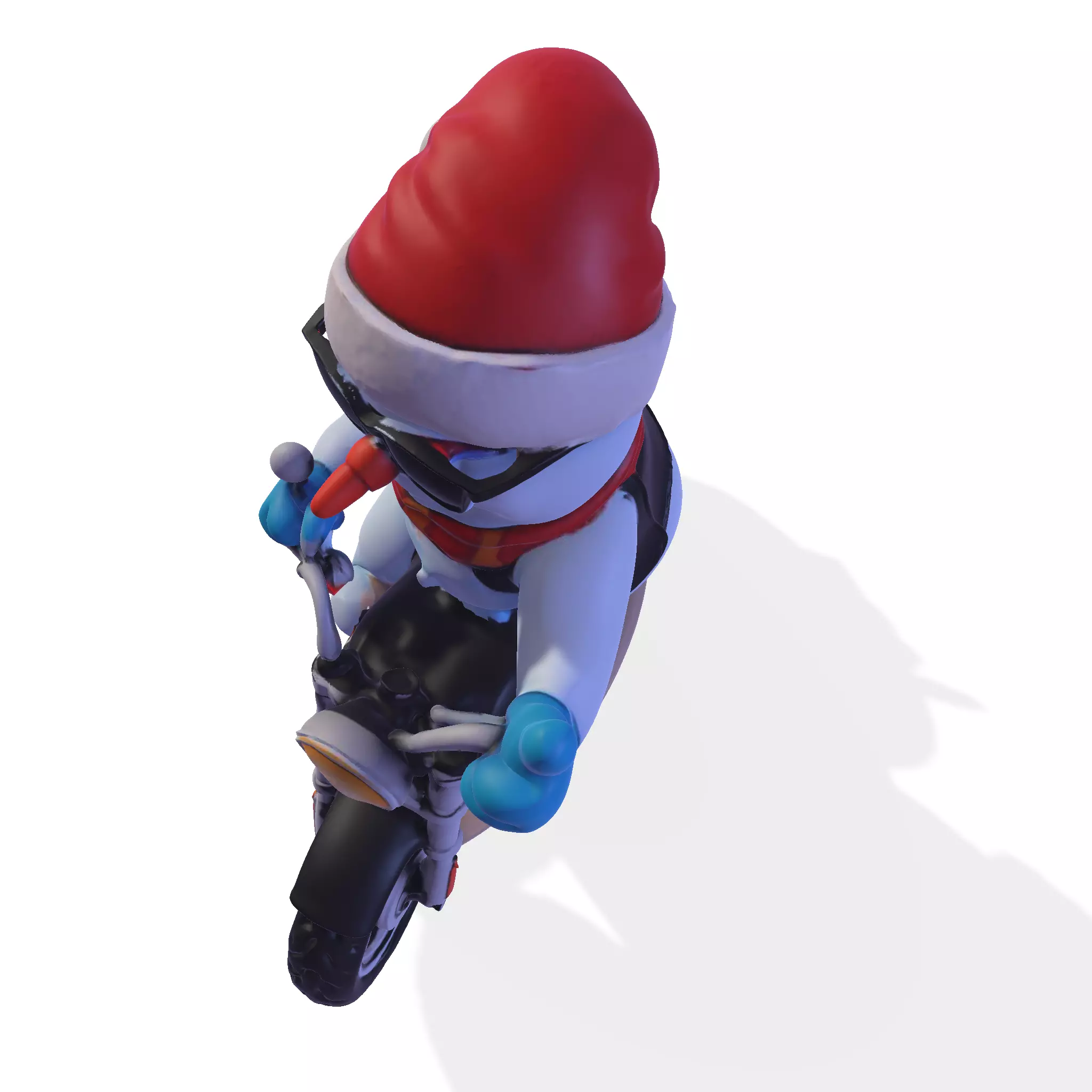 Stylized Snowman Biker 3D Printable Figurine 3D print model_14