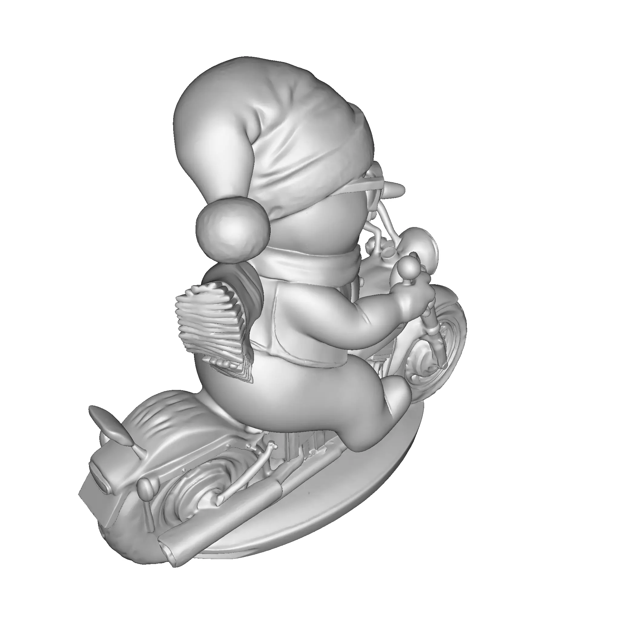 Stylized Snowman Biker 3D Printable Figurine 3D print model_23