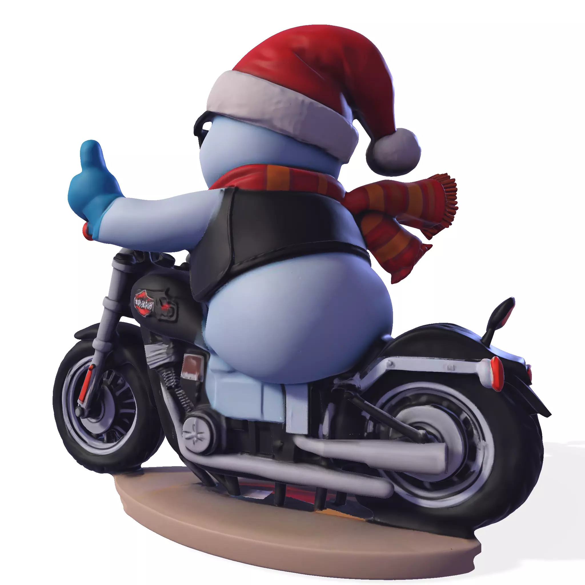 Stylized Snowman Biker 3D Printable Figurine 3D print model_6