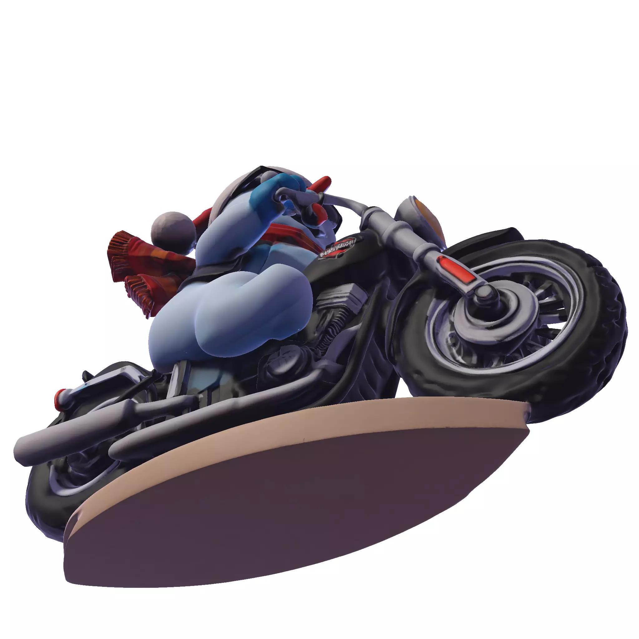 Stylized Snowman Biker 3D Printable Figurine 3D print model_15