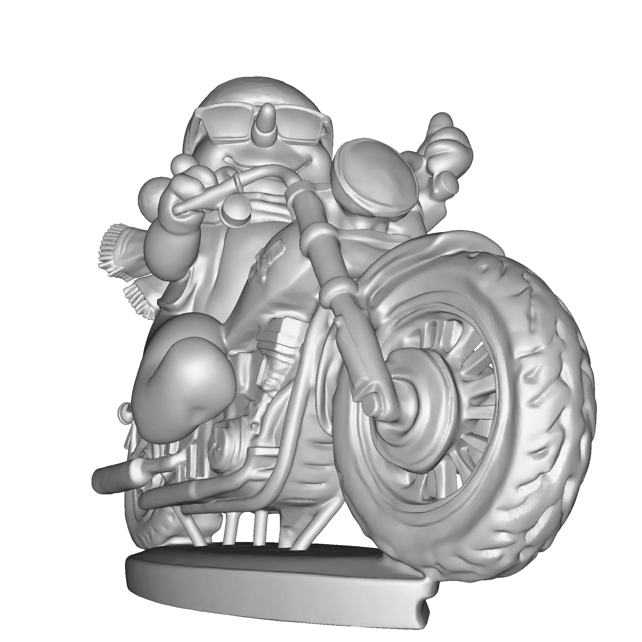 Stylized Snowman Biker 3D Printable Figurine 3D print model_26