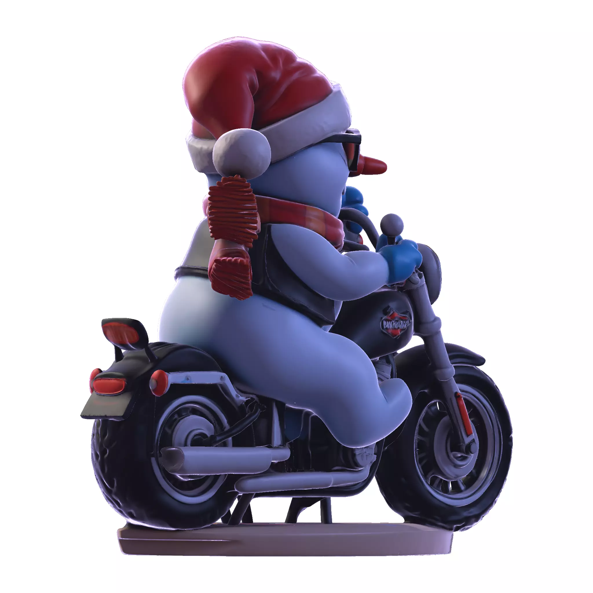 Stylized Snowman Biker 3D Printable Figurine 3D print model_20