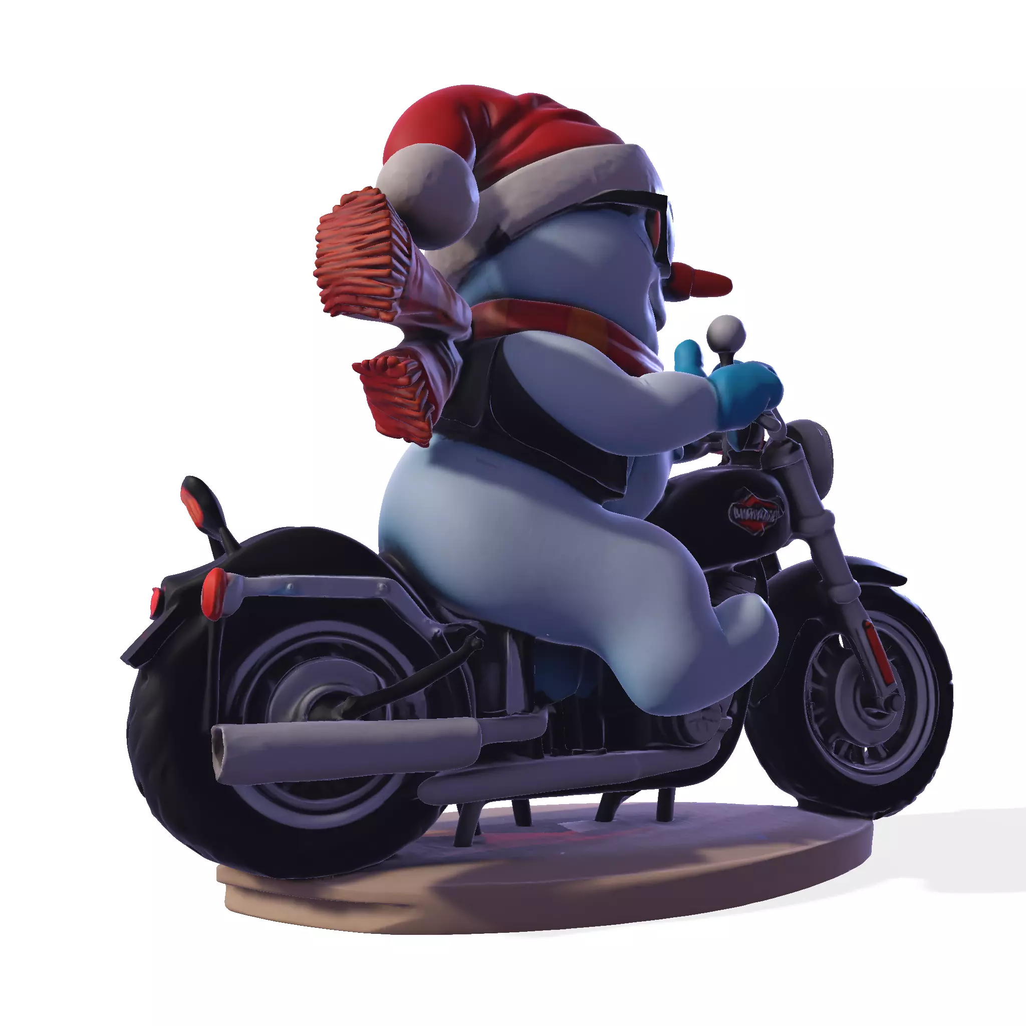 Stylized Snowman Biker 3D Printable Figurine 3D print model_10