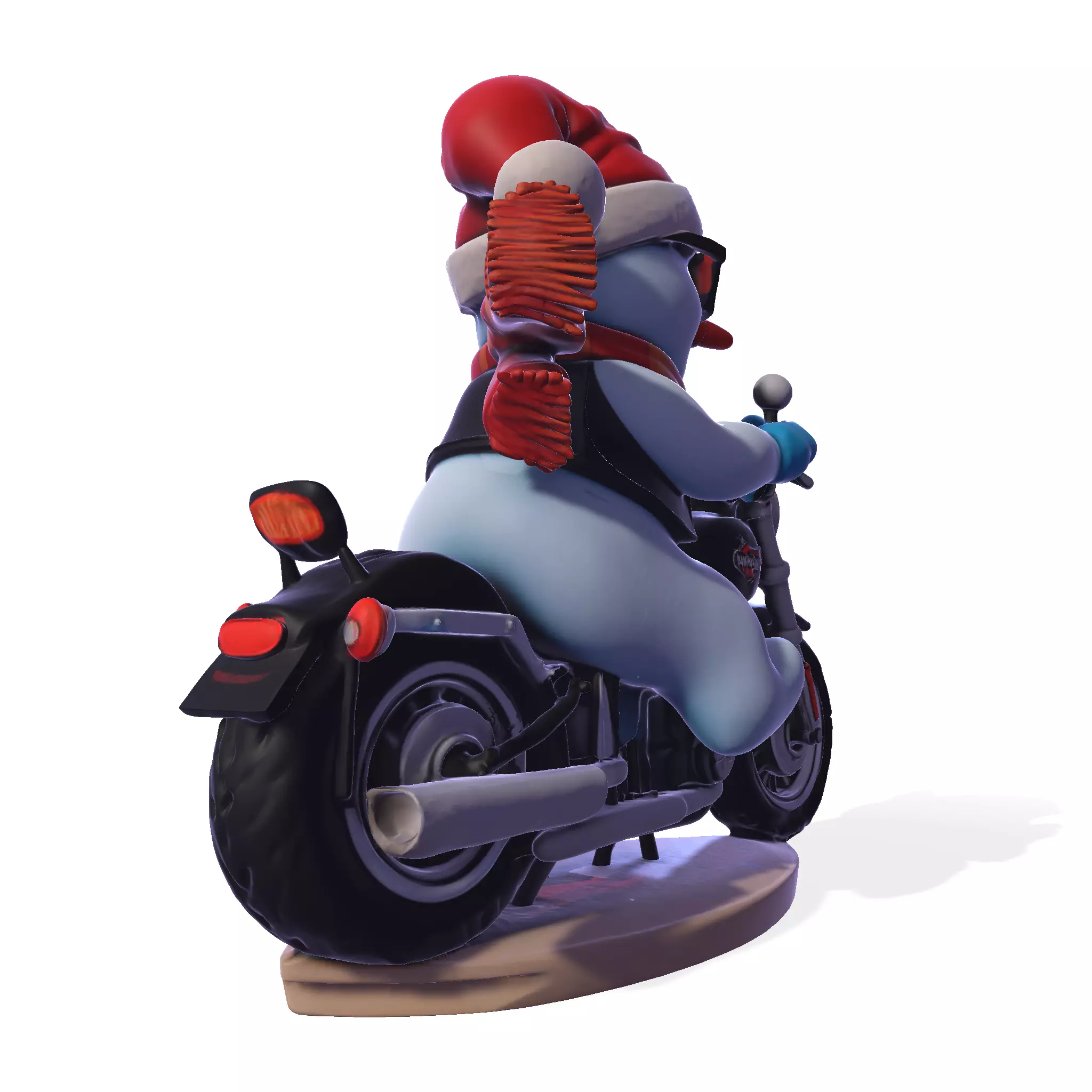 Stylized Snowman Biker 3D Printable Figurine 3D print model_9