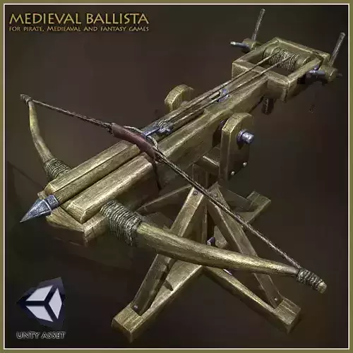 Animated Medieval Ballista Low-poly 3D model