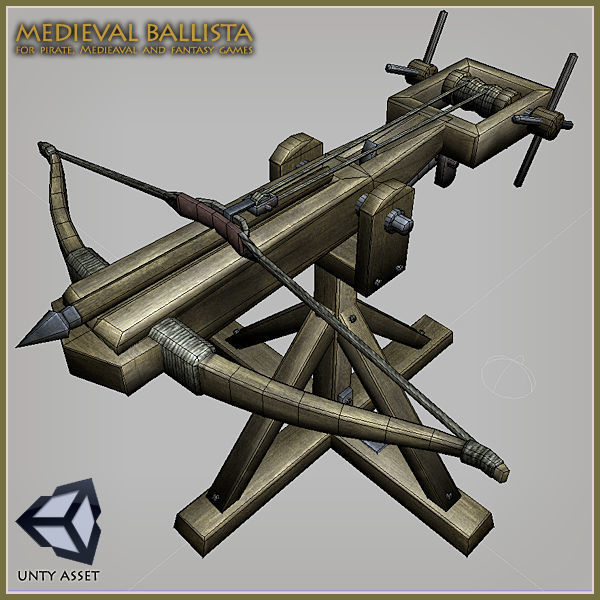 Animated Medieval Ballista Low-poly 3D model_3