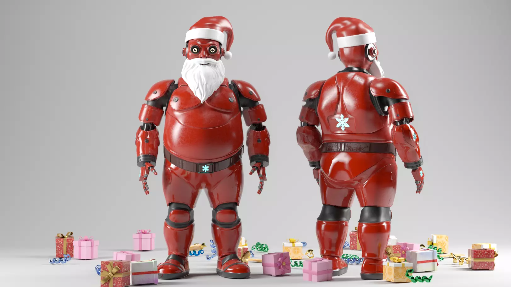 SANTA ROBOT CHRISTIMAS Low-poly 3D model_2