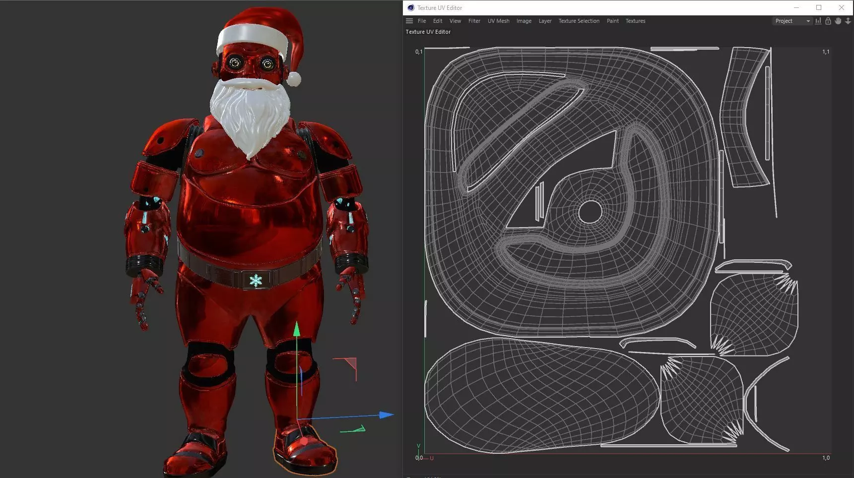 SANTA ROBOT CHRISTIMAS Low-poly 3D model_24