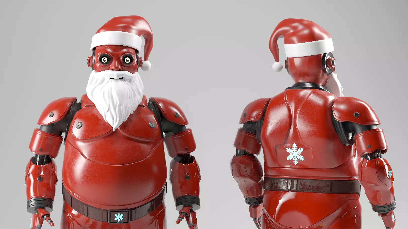 SANTA ROBOT CHRISTIMAS Low-poly 3D model_3
