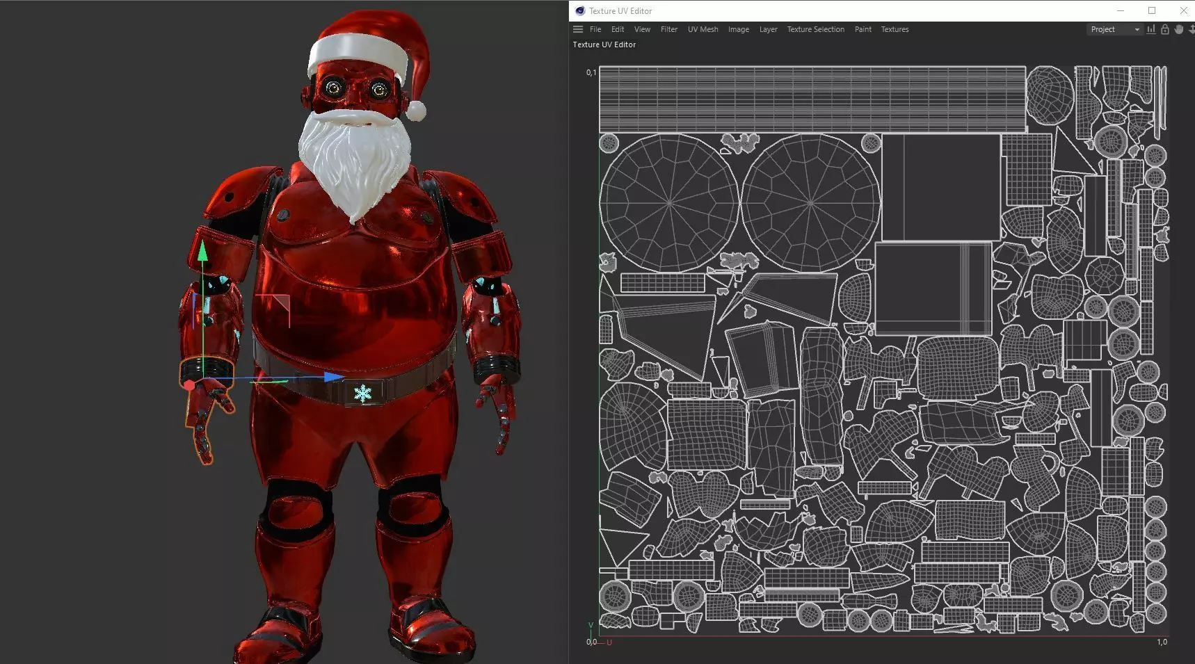 SANTA ROBOT CHRISTIMAS Low-poly 3D model_22