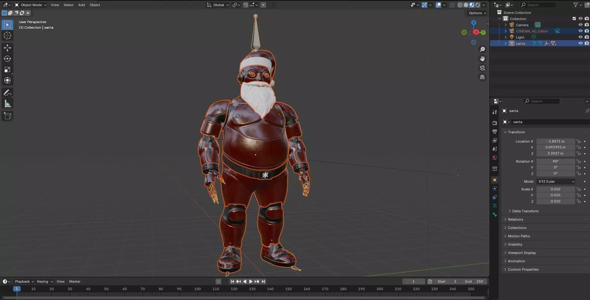 SANTA ROBOT CHRISTIMAS Low-poly 3D model_13