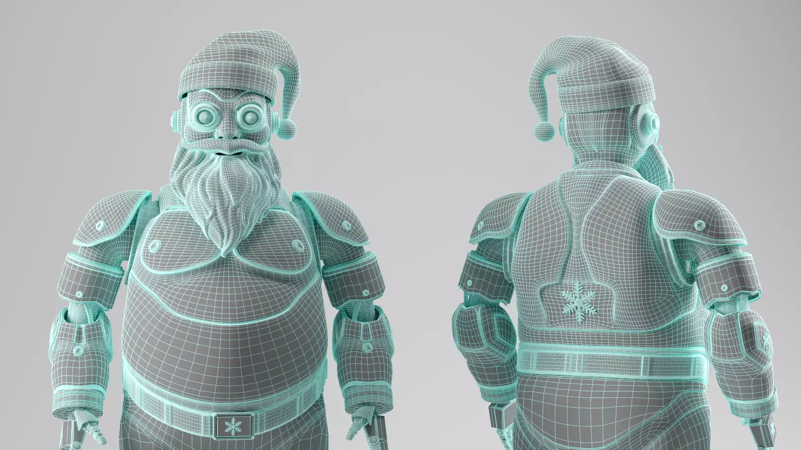 SANTA ROBOT CHRISTIMAS Low-poly 3D model_8