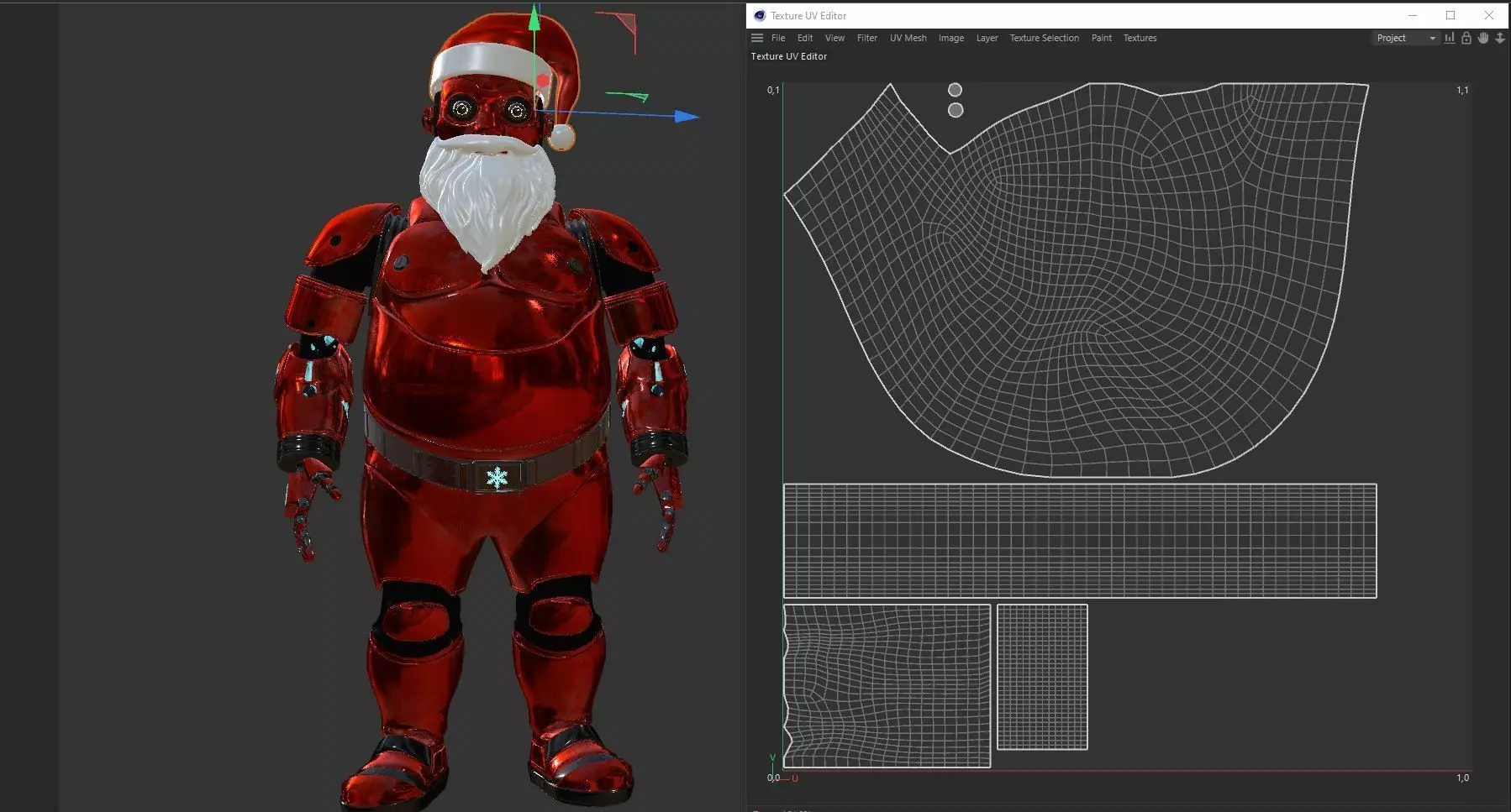 SANTA ROBOT CHRISTIMAS Low-poly 3D model_21