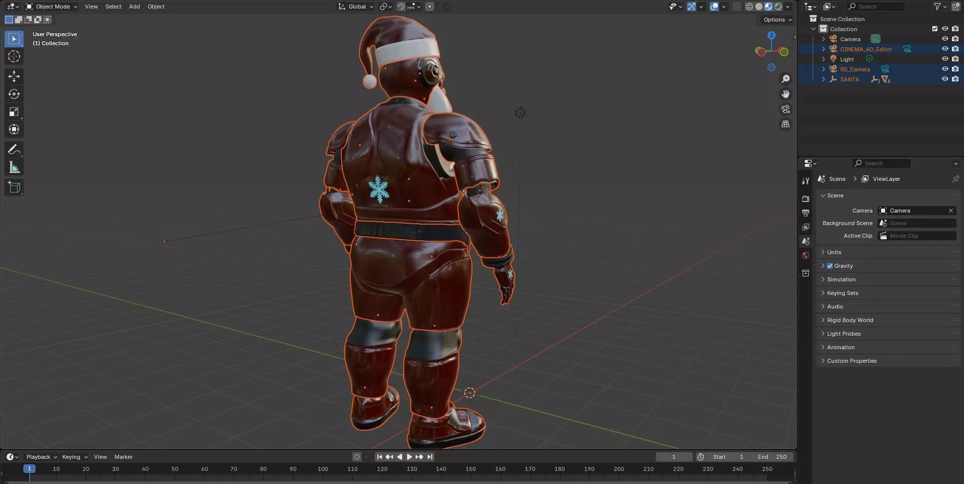 SANTA ROBOT CHRISTIMAS Low-poly 3D model_12
