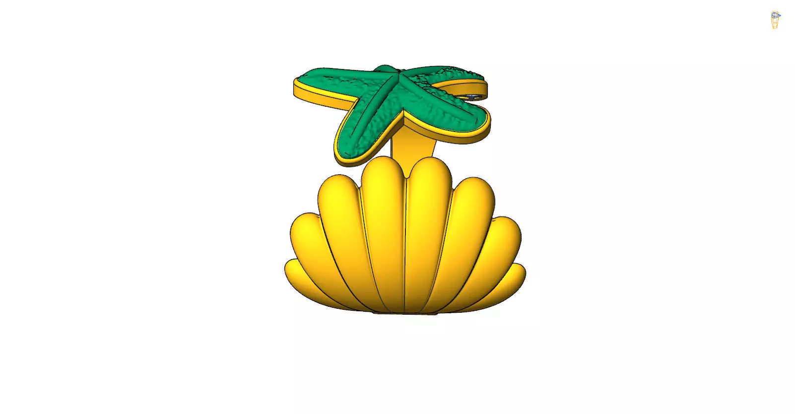 Shell  Star Ring 3D print model_3