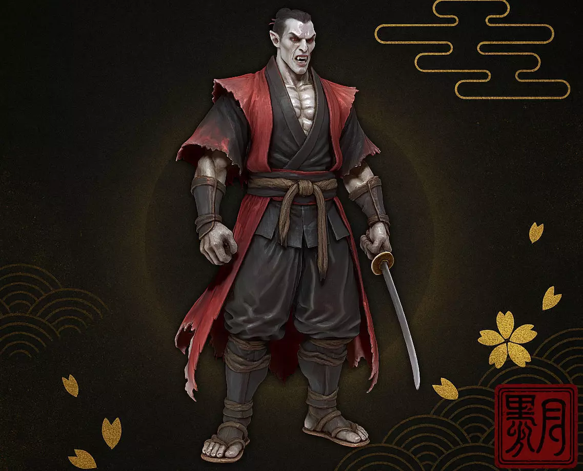 Samurai Vampire Warrior 3D Print Model High Poly Game Asset 3D print model