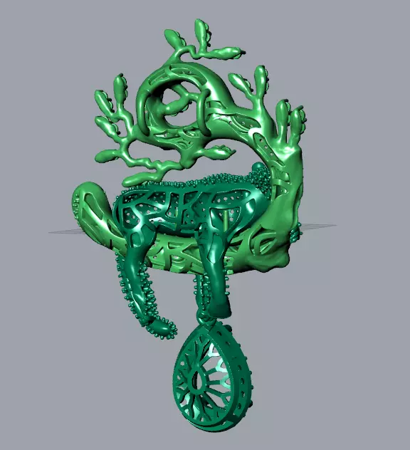 black panther on tree pendant 3D print model_4