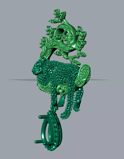 black panther on tree pendant 3D print model_3