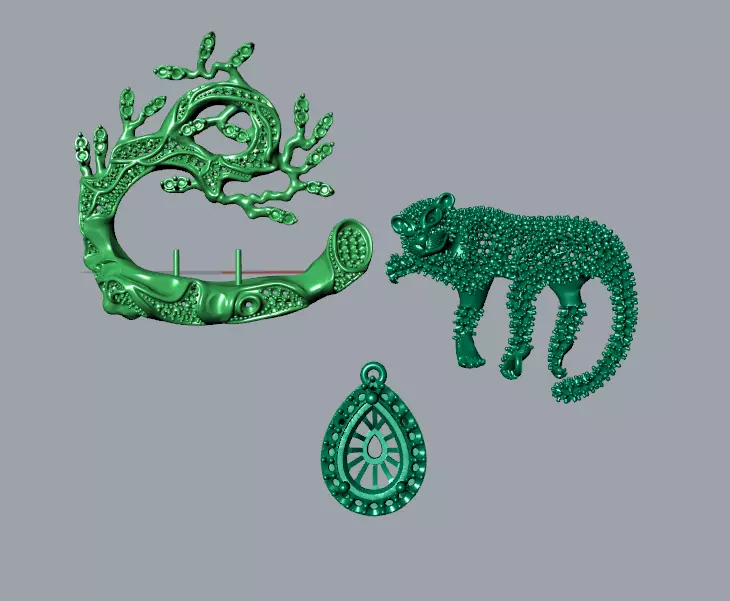 black panther on tree pendant 3D print model_5