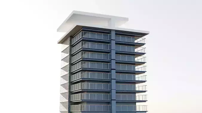  Modern Apartment Building 3D Model