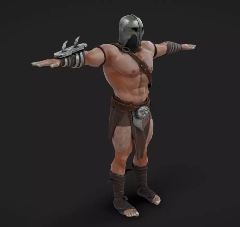 Barbarian 02 - Read the Description Low-poly 3D model_1