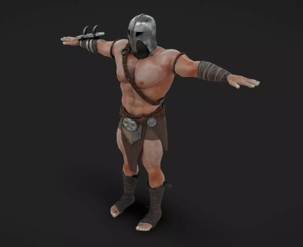 Barbarian 02 - Read the Description Low-poly 3D model_6