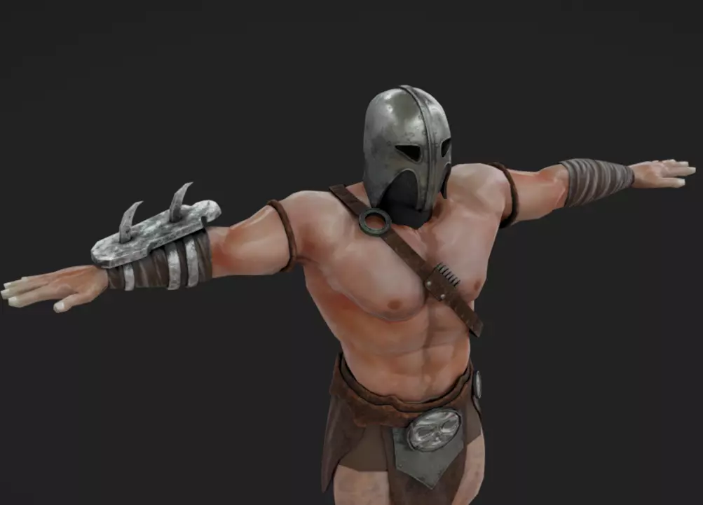 Barbarian 02 - Read the Description Low-poly 3D model_7