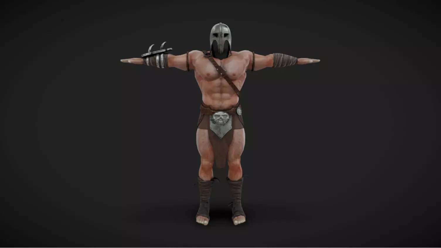 Barbarian 02 - Read the Description Low-poly 3D model_0