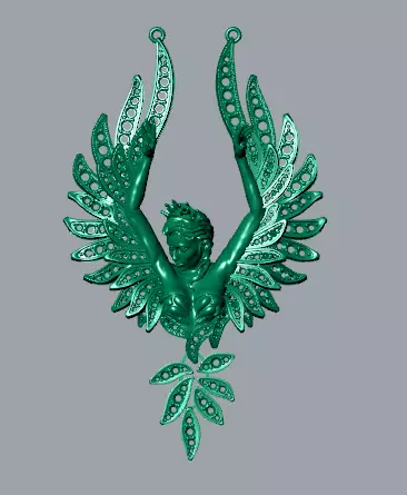 magerit swan necklace 3D print model_1