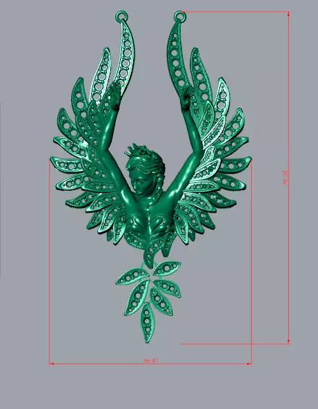 magerit swan necklace 3D print model_5