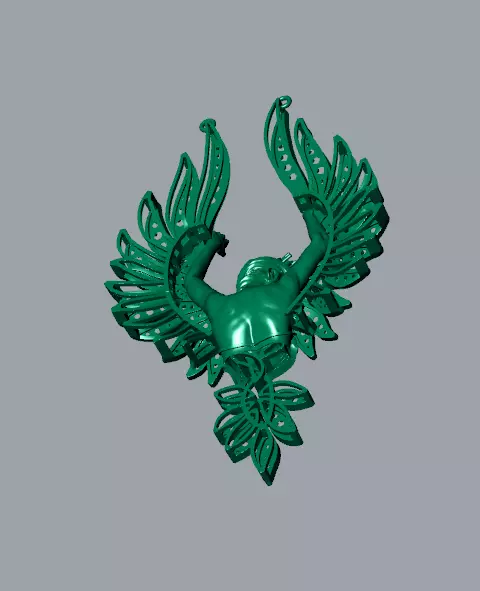 magerit swan necklace 3D print model_4