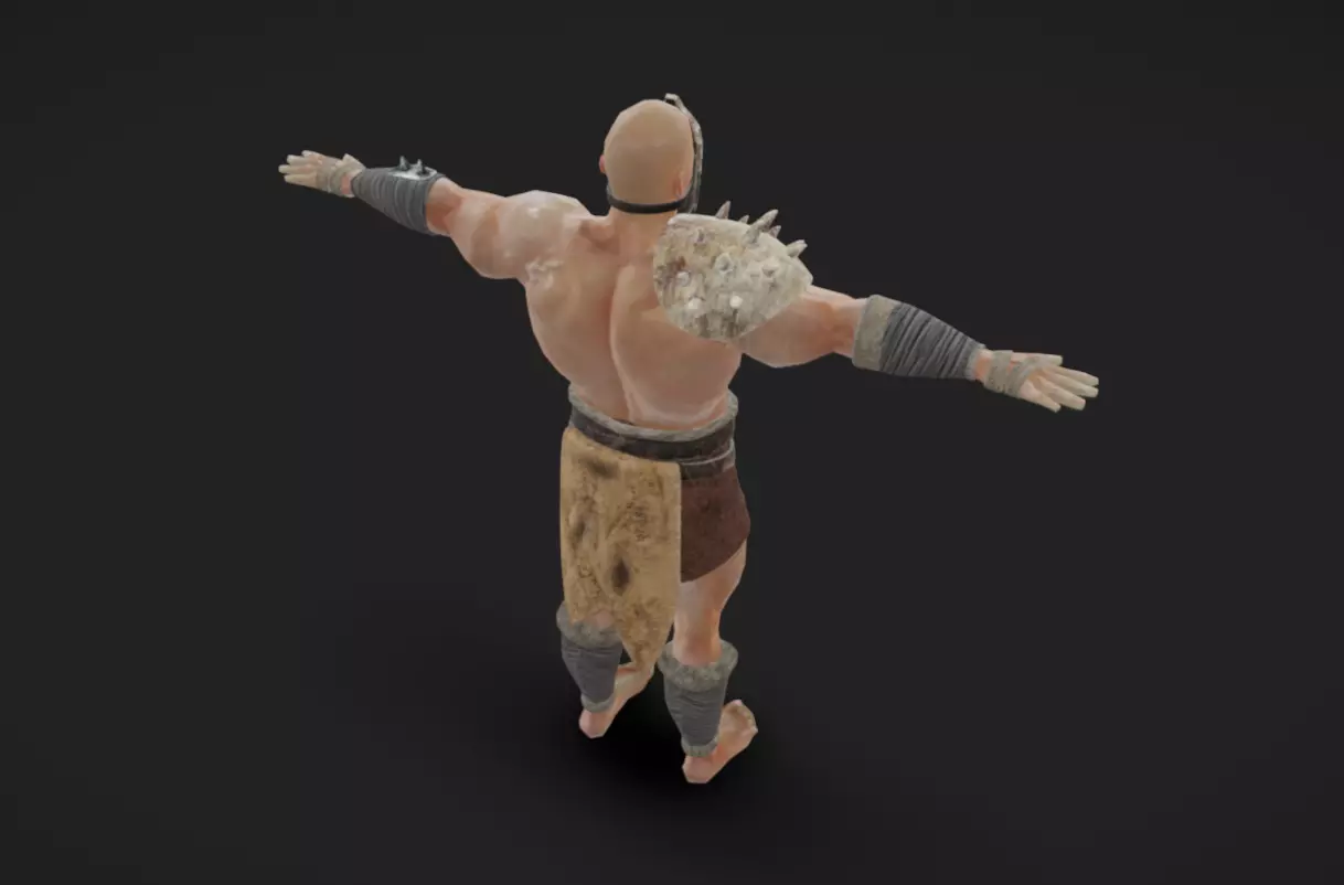 Barbarian 03 - Read the Description Low-poly 3D model_3