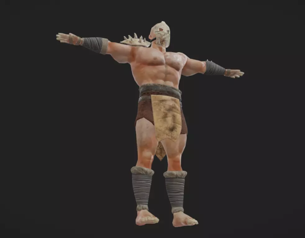 Barbarian 03 - Read the Description Low-poly 3D model_7