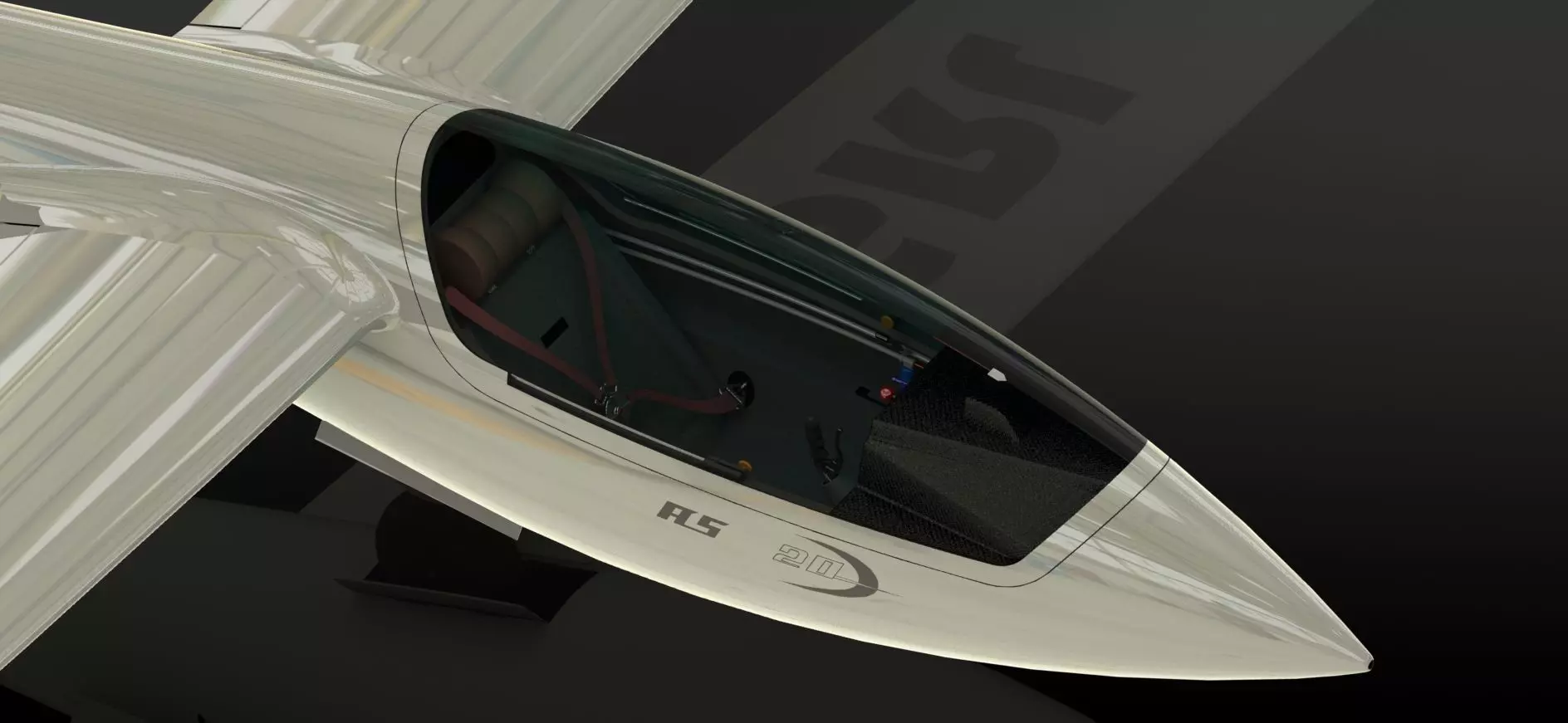 ASW 20 Glider Scale SolidWorks Model  3D model_16