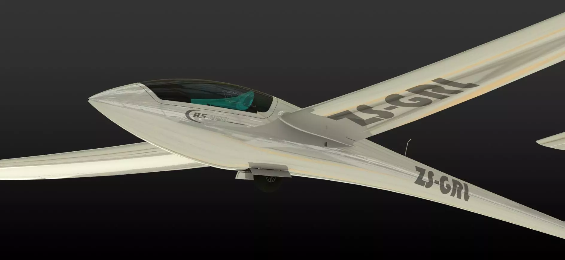 ASW 20 Glider Scale SolidWorks Model  3D model_3