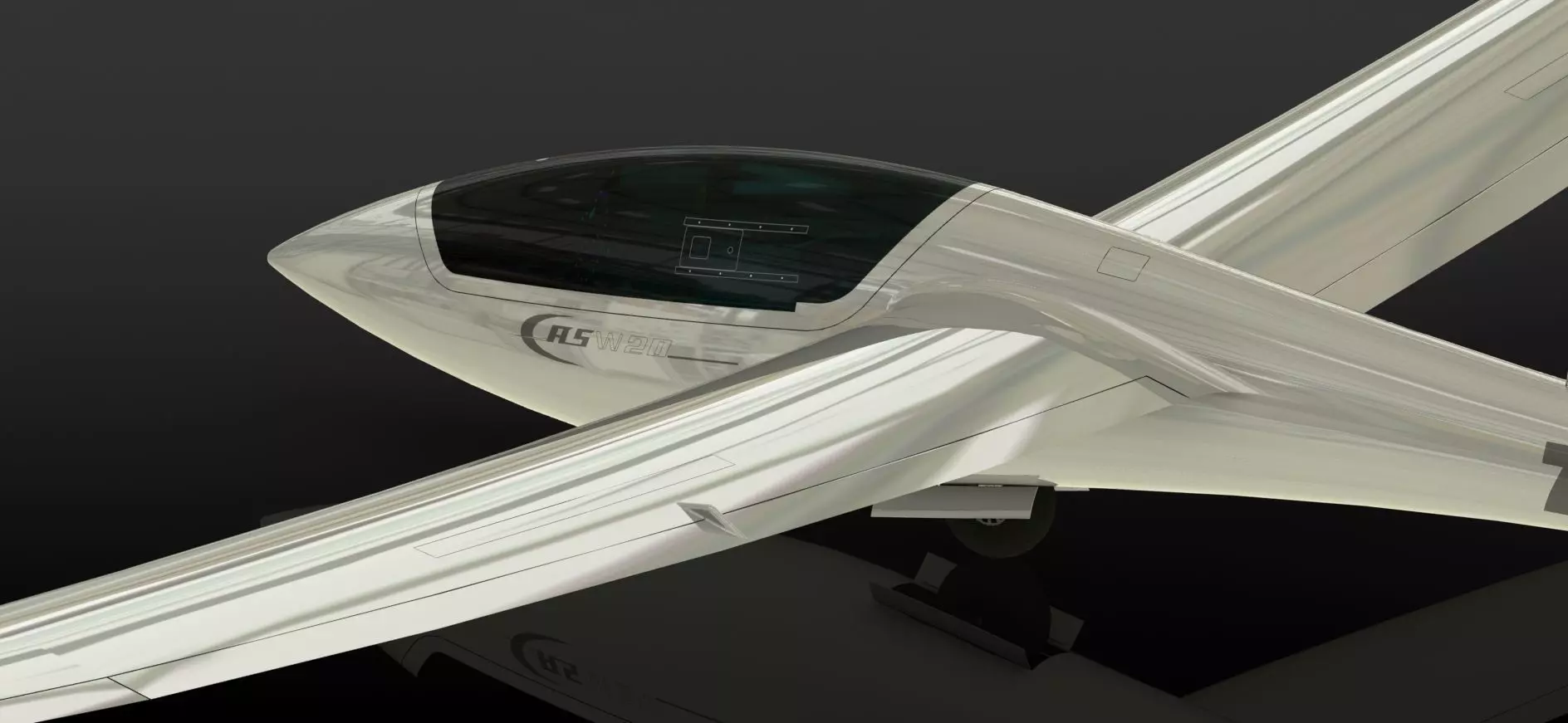 ASW 20 Glider Scale SolidWorks Model  3D model_11